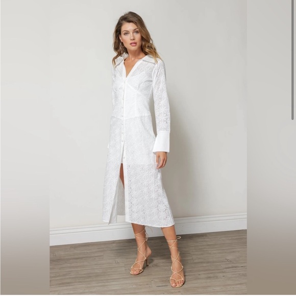 Line & Dot Dresses & Skirts - NWT Line & Dot Lydia Midi Maxi Dress in White